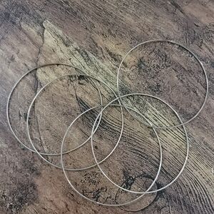 Thin Silver Bangle Bracelets